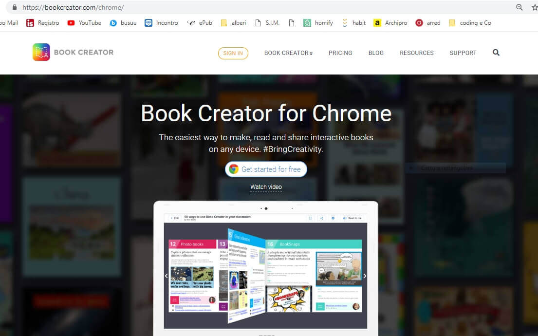 Book Creator è un app gratuita, disponibile su più piattaforme, per creare ebook.