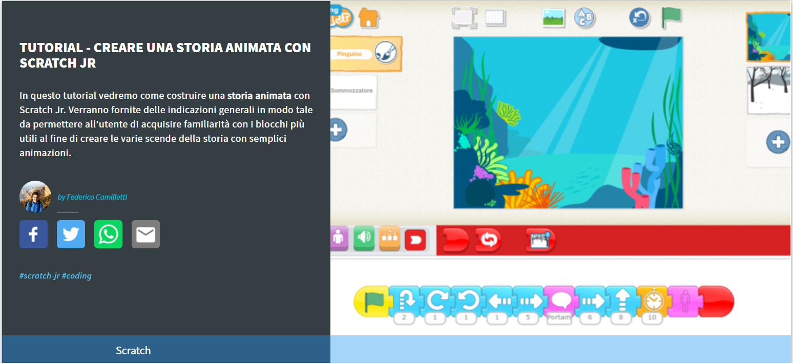 Tutorial: Costruire una storia animata con Scratch Jr